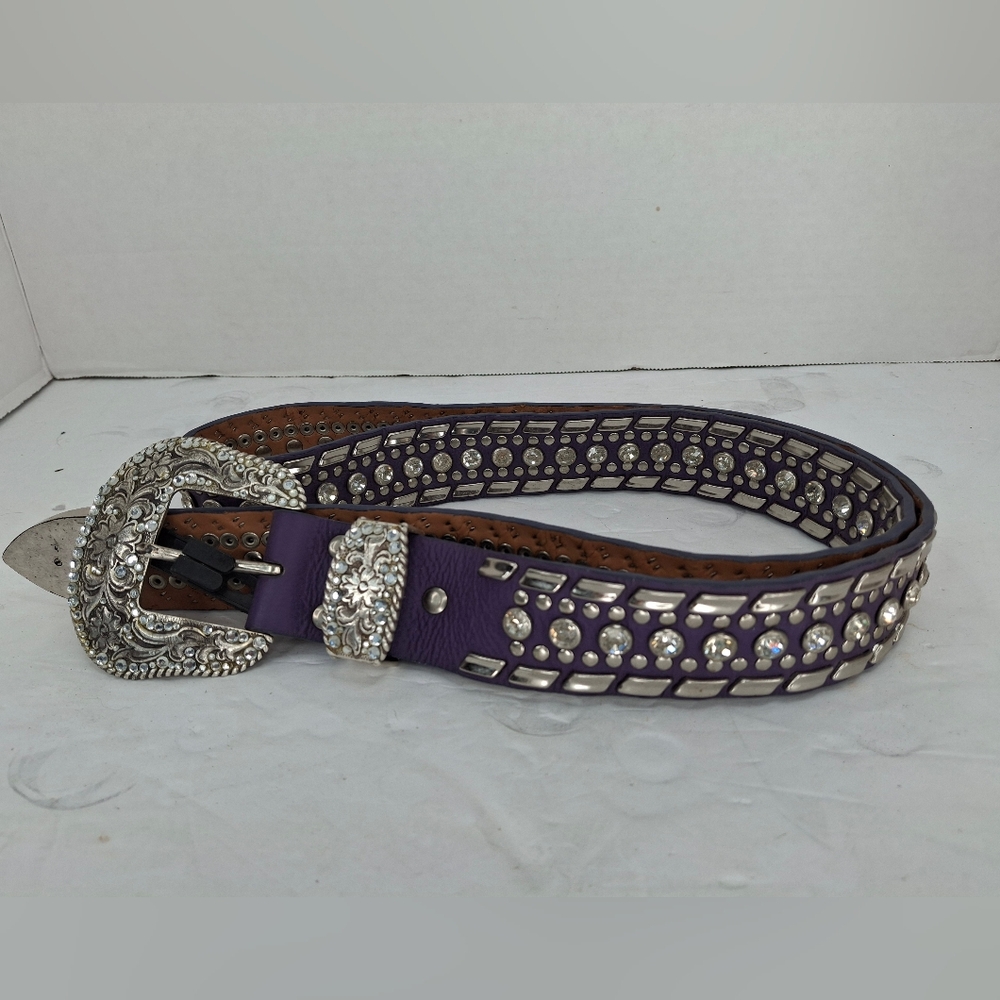 Nocona Purple Belt with Silver Accents